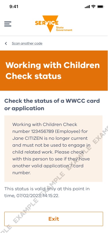 Working with Childer Check Digital Card Not Valid