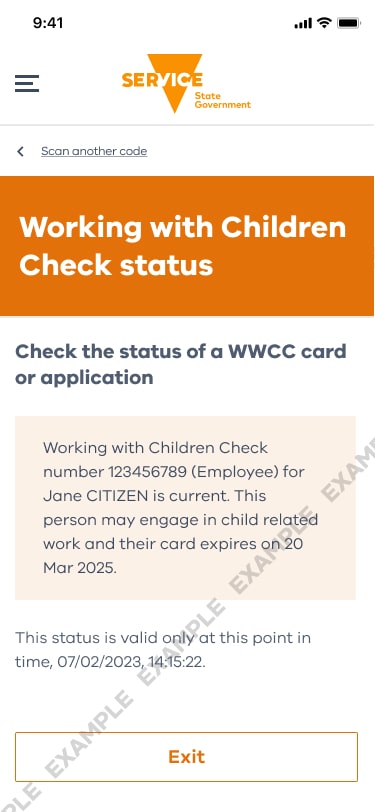 Working with Childer Check Digital Card Valid