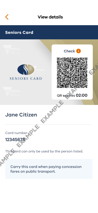 Digital Senior Card QR Code