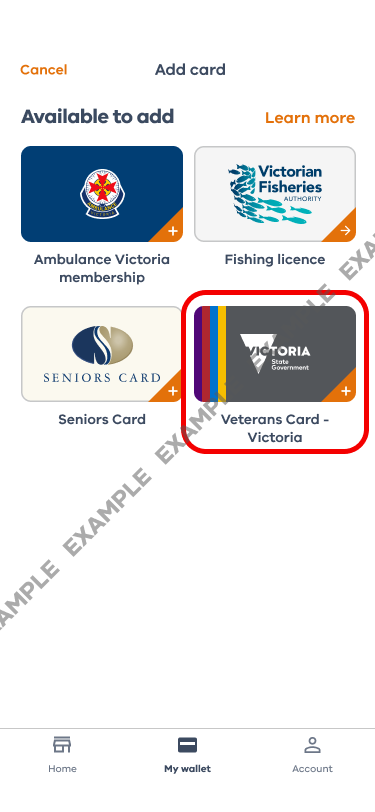 Service Victoria Veterans Card Added