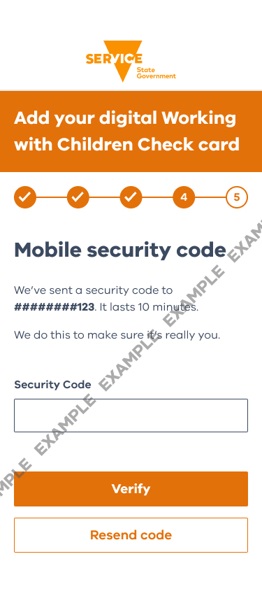 Security Code for Working with Children Digital Card